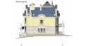 Проект узкого двухэтажного дома из кирпича в стиле барокко с цокольным этажом , погребом и двухместным гаражом - LK-133